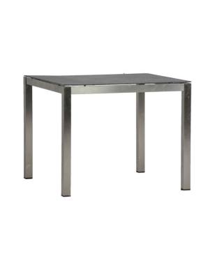 Cirrus 36" Square Dining Table Top (Stainless Steel/Charcoal)
